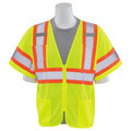 Erb Safety Safety Vest, Contrasting, Mesh, Class 3, S683P, Hi-Viz Lime, 2XL 62139